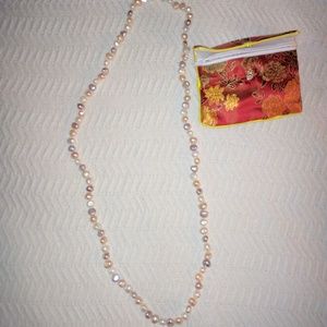 Long Freshwater Pearl Necklace in pastels